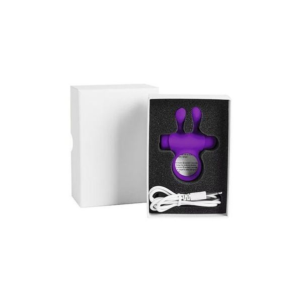 Ерекційне віброкільце S Pleasures Premium Rabbit Ring фіолетове, зі знімною віброкулею та вушками SX4590 фото