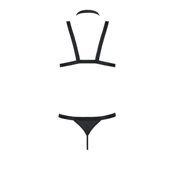 Комплект чоловічої білизни зі стреп Passion 039 SET ANDREW XXL/XXXL Black, стринги, шлейки SO7590 фото