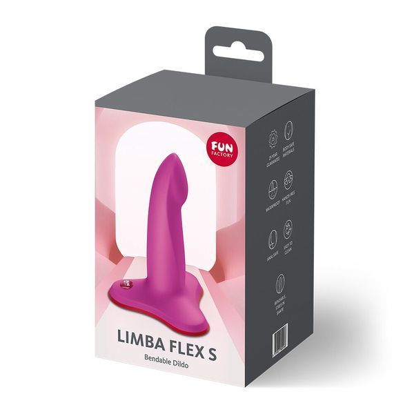 Фалоімітатор Fun Factory LIMBA FLEX S Magenta, гнучкий, з ефектом пам&rsquo;яті, підходить для точки G SX3285 фото