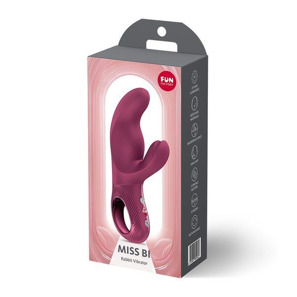 Вібратор-кролик Fun Factory MISS BI Wine Red, 2 незалежні мотори, діаметр 4,2 см SX4244 фото