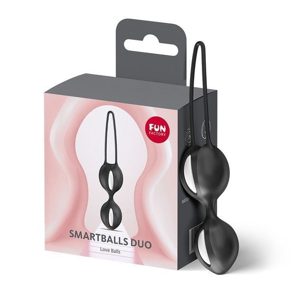 Вагінальні кульки Fun Factory SMARTBALLS DUO Black, 2 шт, діаметр 3,2 та 3,6 см SX3668 фото