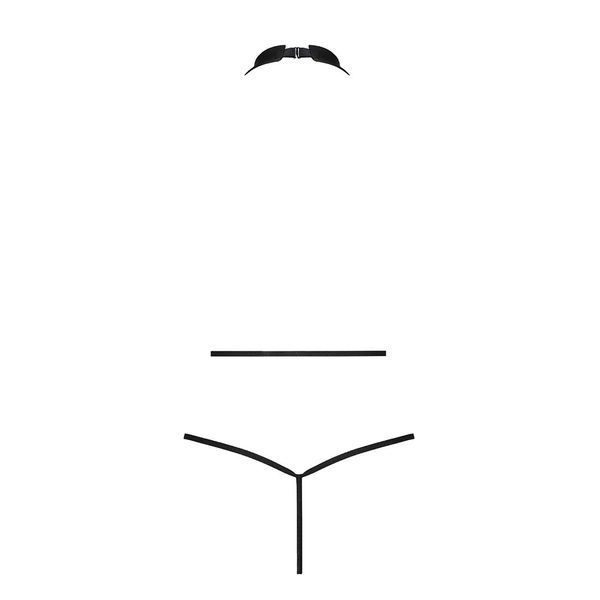 Боді-халтер з екошкіри Passion JANNIES BODY XXL/XXXL black SO8444 фото