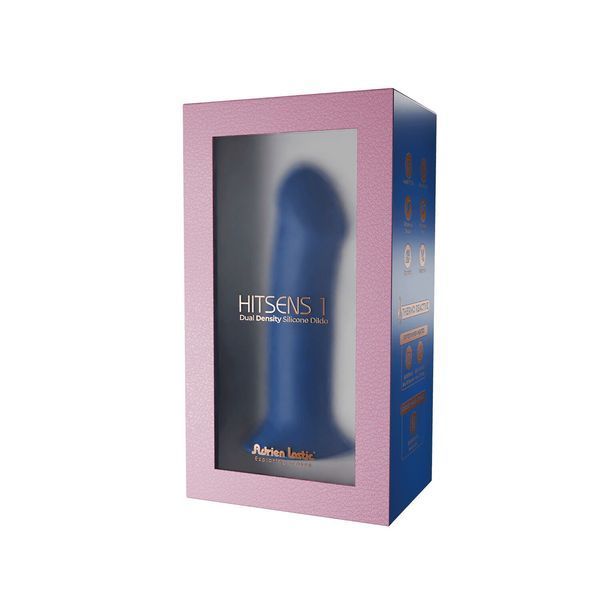 Двошаровий дилдо Adrien Lastic Hitsens 1 Blue, підходить для страпона, діаметр 4,5 см, довжина 17,7 см SX1273 фото