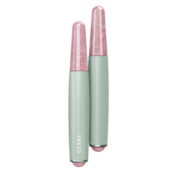 Ручка-масажер для обличчя з рожевим кварцом GESKE SmartAppGuided Double-Sided Rose Quartz Depuffing Pen 7в1 green HB0666 фото