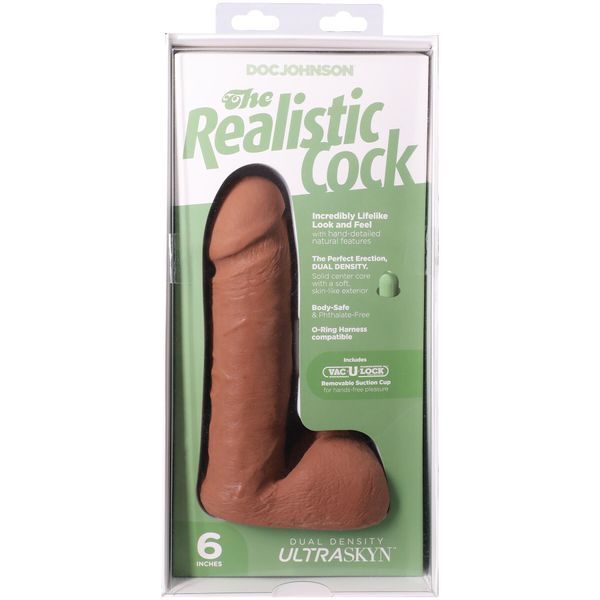Фалоімітатор Doc Johnson The Realistic Cock ULTRASKYN - 6 Inch with Balls Caramel SX4446 фото