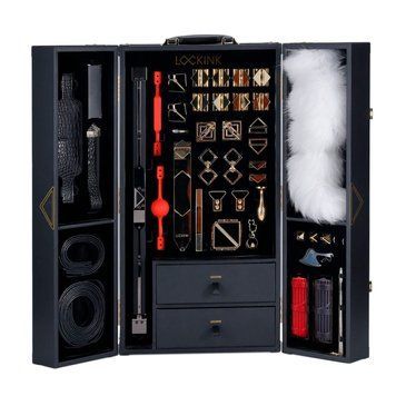 БДСМ-набір LOCKINK All-in-1 BDSM Play Kit, чорний, шкіра з тисненням, предмети для бондажу, шибарі, ваксплею SX0819 фото