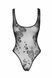 Боді Noir Handmade F242 Tulle body with patterned flock embroidery, XL SX0154 фото 6