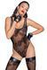 Боді Noir Handmade F242 Tulle body with patterned flock embroidery, XL SX0154 фото 1