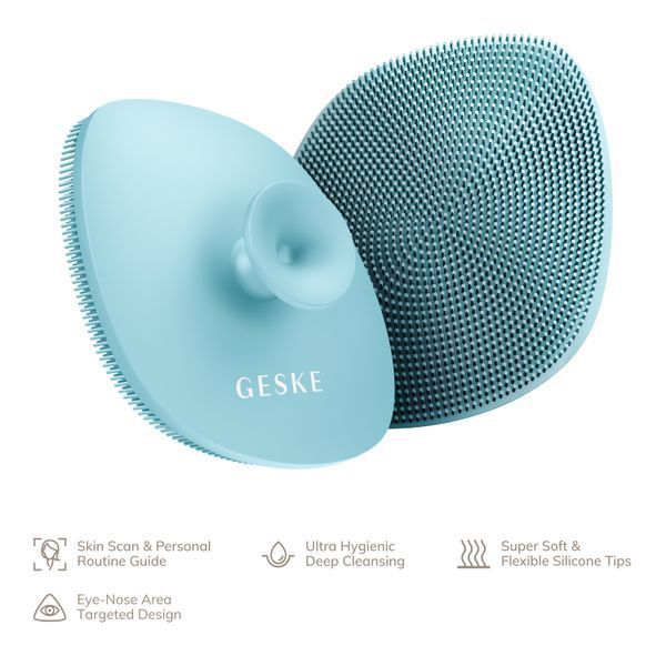 Щітка для обличчя GESKE Facial Brush 4в1 з тримачем turquoise HB0059 фото