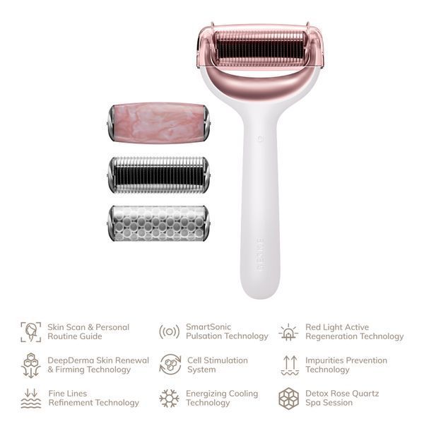 Ролер для голкової мезотерапії обличчя та тіла GESKE MicroNeedle Face&Body Roller 9в1 starlight HB0209 фото