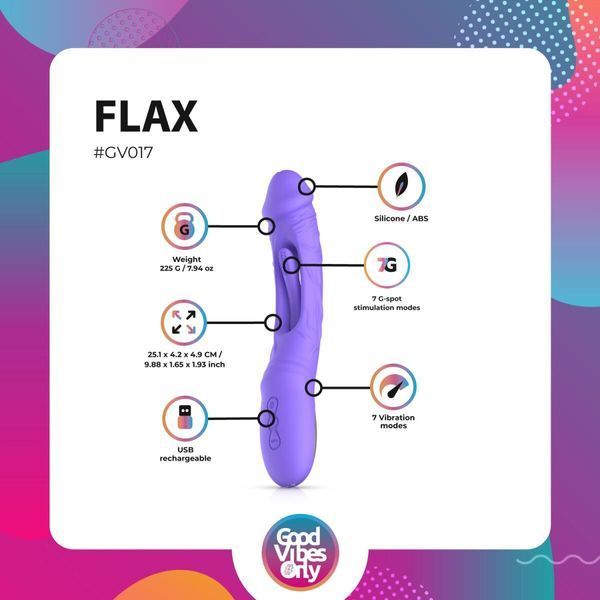 Вібратор Good Vibes Only - Flax Vibrating Dildo with G-Spot Stimulator SX3064 фото