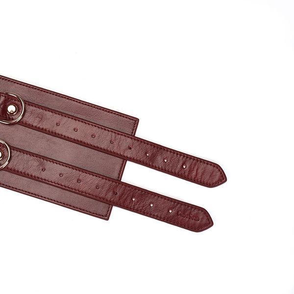 Шкіряний пояс для бондажу Liebe Seele Wine Red Waist Cuff, S Size SO9460 фото