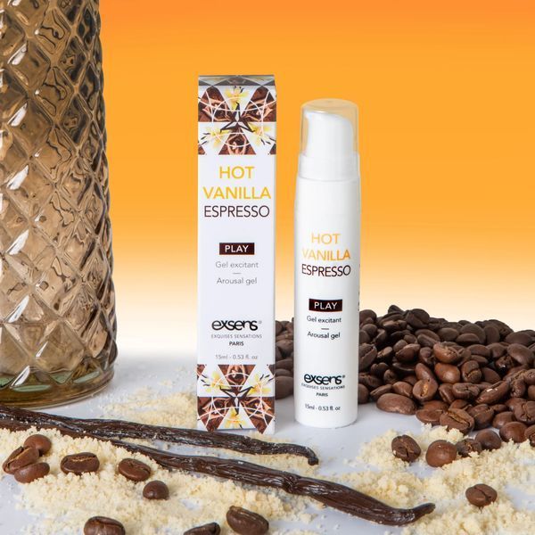 Розпродаж!!! Стимулюючий гель EXSENS Kissable Hot Vanilla Espresso 15мл (термін 11.2026) SO2368-R фото