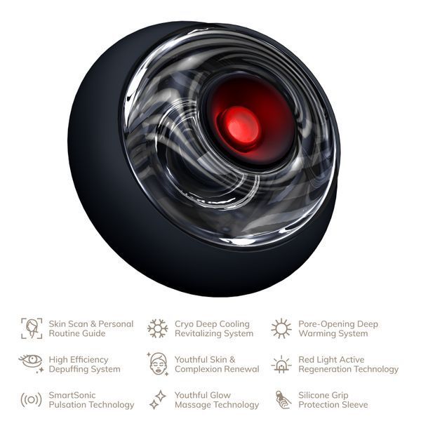 Масажер для обличчя та тіла GESKE Sonic Cool&Warm Face and Body Massager 9в1 black HB0275 фото