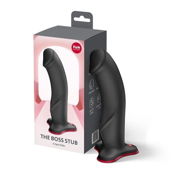 Фалоімітатор Fun Factory THE BOSS STUB Black, реалістична текстура, довжина 17,9 см, діаметр 4,1см SX3670 фото