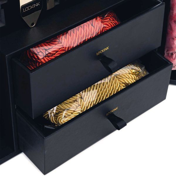 БДСМ-набір LOCKINK All-in-1 BDSM Play Kit, чорний, шкіра з тисненням, предмети для бондажу, шибарі, ваксплею SX0819 фото