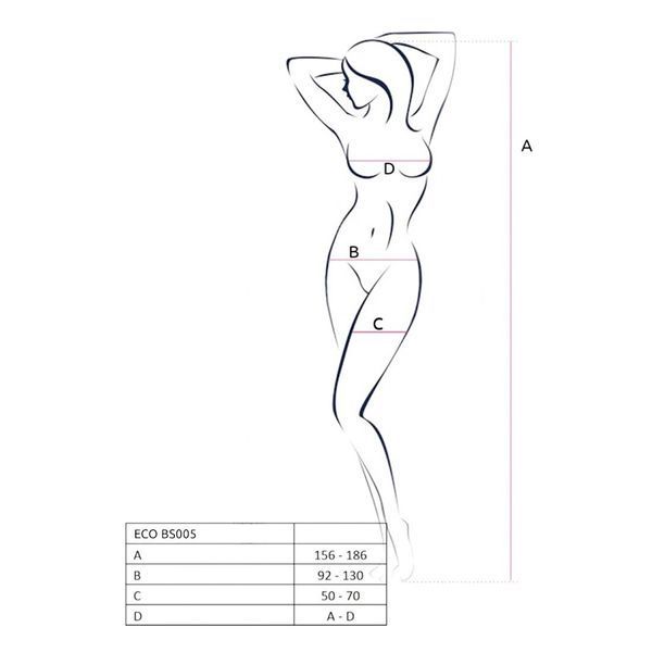 Бодістокінг Passion ECO BS005 white, щільний, відкритий доступ, імітація підв&rsquo;язок SO7075 фото