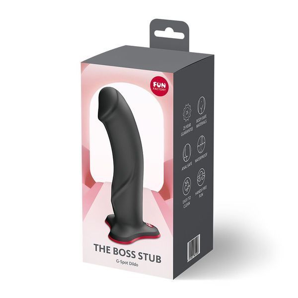 Фалоімітатор Fun Factory THE BOSS STUB Black, реалістична текстура, довжина 17,9 см, діаметр 4,1см SX3670 фото