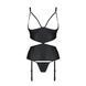 Корсет з відкритими грудьми Passion JANNIES CORSET L/XL black, стрінги в наборі SO8445 фото 3