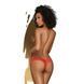 Трусики-тонг Penthouse Dangerous Darling L/XL Red, мереживо, висока посадка, виріз спереду, бантик SO6494 фото 2