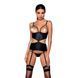 Корсет з відкритими грудьми Passion JANNIES CORSET L/XL black, стрінги в наборі SO8445 фото 1