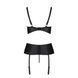 Корсет з відкритими грудьми Passion JANNIES CORSET L/XL black, стрінги в наборі SO8445 фото 4
