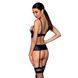 Корсет з відкритими грудьми Passion JANNIES CORSET L/XL black, стрінги в наборі SO8445 фото 2