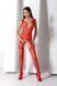 Бодістокінг з плетінням на грудях Passion BS099 One Size, red, відкритий доступ, імітація підв&rsquo;язок SO8939 фото 8