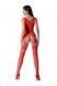 Бодістокінг з плетінням на грудях Passion BS099 One Size, red, відкритий доступ, імітація підв&rsquo;язок SO8939 фото 2