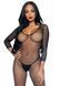 Бодістокінг Leg Avenue V Front Bodystocking One size Black, дрібна сітка, доступ SO8613 фото 1