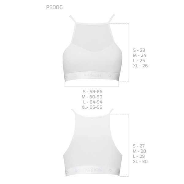Спортивний топ з прозорою вставкою Passion PS006 TOP XL, white SO4246 фото