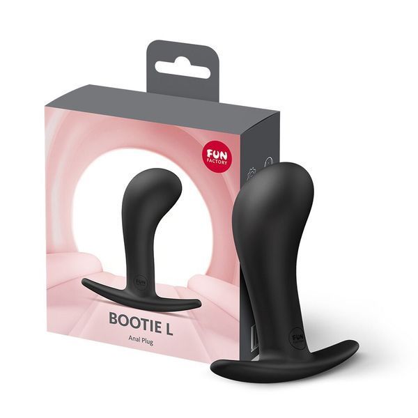 Анальна пробка Fun Factory BOOTIE L Black, діаметр 3,8 см, тонкий обмежувач SX3666 фото