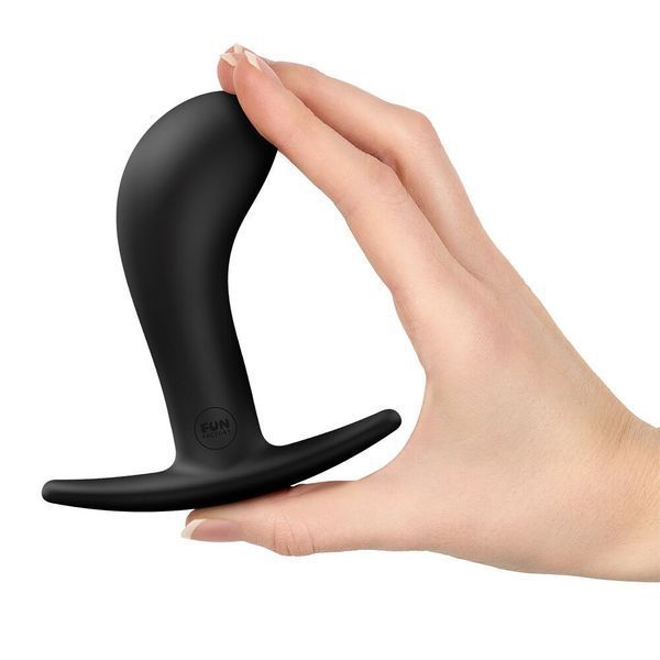 Анальна пробка Fun Factory BOOTIE L Black, діаметр 3,8 см, тонкий обмежувач SX3666 фото