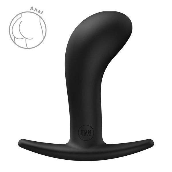 Анальна пробка Fun Factory BOOTIE L Black, діаметр 3,8 см, тонкий обмежувач SX3666 фото