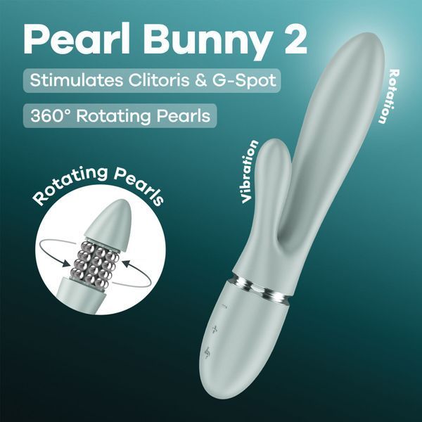 Вібратор-кролик Satisfyer Pearl Bunny 2 Greygreen SX3828 фото