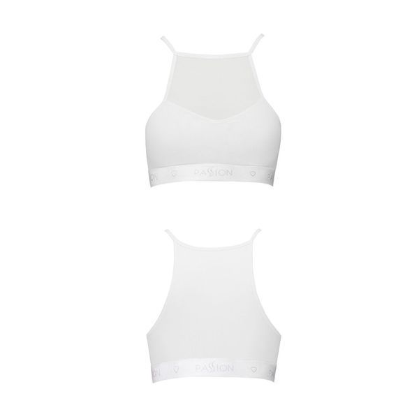 Спортивний топ з прозорою вставкою Passion PS006 TOP XL, white SO4246 фото