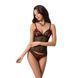 Комплект білизни Passion MELISSA SET S/M, black, ліф-сорочка зі шнурівкою і трусики EL15905 фото 1