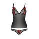 Комплект білизни Passion MELISSA SET S/M, black, ліф-сорочка зі шнурівкою і трусики EL15905 фото 5