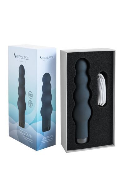 Вібратор S Pleasures Bullets Obsidian, чорний, у вигляді ряду кульок, 10 режимів, діаметр 4 см SX1603 фото