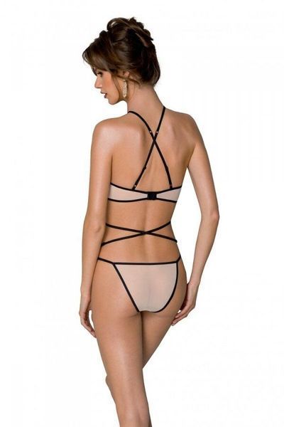 Комплект білизни Passion CHIKA SET, S/M, cream, топ, трусики SO9699 фото