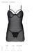 Пеньюар Passion DROSERA CHEMISE black, XXL/XXXL, мереживний ліф зі стрепами, трусики в комплекті SX0475 фото 5