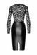 Сукня Noir Handmade F295 Euphoria, 3XL, black, мереживо, глибоке декольте, спідниця міді під латекс SX0212 фото 5
