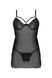 Пеньюар Passion DROSERA CHEMISE black, XXL/XXXL, мереживний ліф зі стрепами, трусики в комплекті SX0475 фото 3