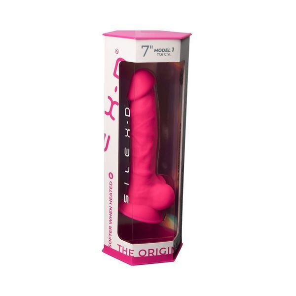 Фалоімітатор SilexD Johnny Pink (MODEL 1 size 7in), двошаровий, силікон + Silexpan, діаметр 3,8см SO3150 фото