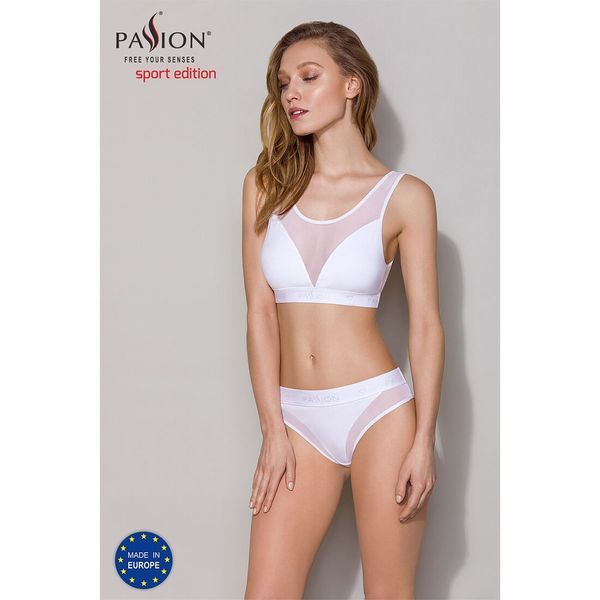 Трусики з прозорою вставкою Passion PS002 PANTIES S, white SO4197 фото