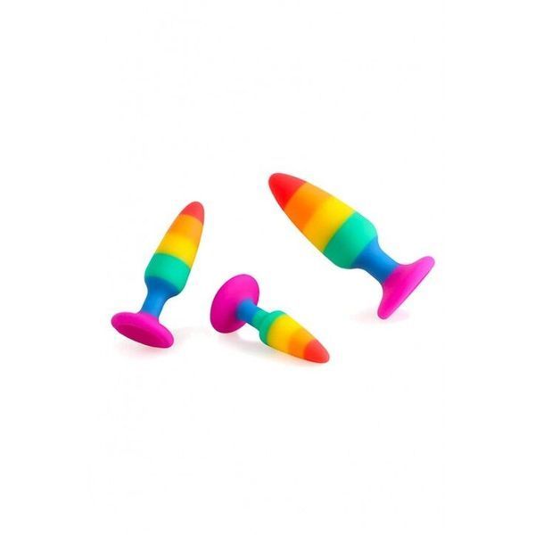 Силіконова анальна пробка Wooomy Hiperloo Silicone Rainbow Plug L, діаметр 3,9 см, довжина 13,1 см SO7434 фото