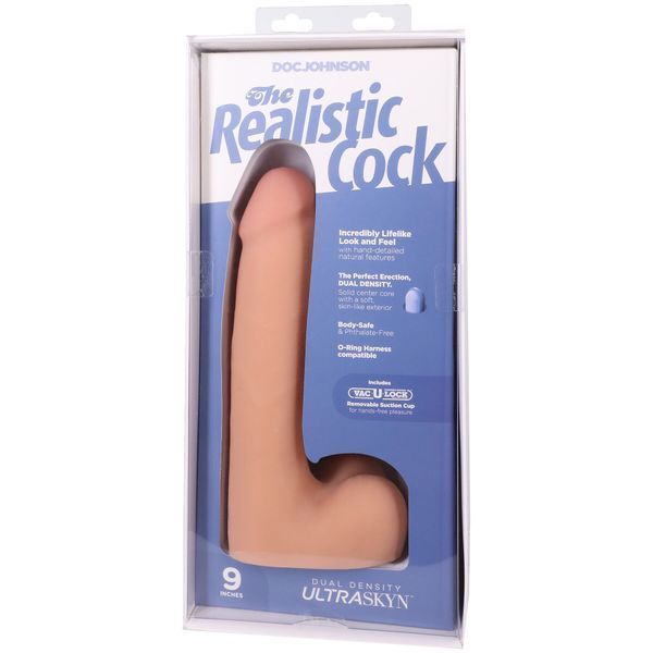 Фалоімітатор Doc Johnson The Realistic Cock ULTRASKYN - 9 Inch with Balls Vanilla SX4449 фото
