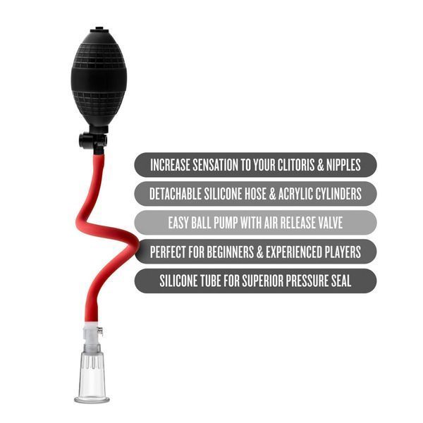 Вакуумна помпа для клітора Blush Temptasia &ndash; Beginner's Clitoral Pumping System, механічна, груша SO8839 фото