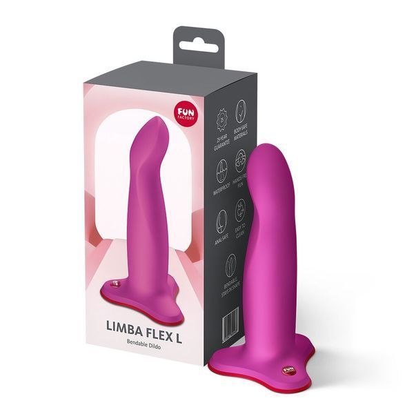 Фалоімітатор Fun Factory LIMBA FLEX L Magenta, гнучкий, з ефектом пам&rsquo;яті, підходить для точки G SX3672 фото