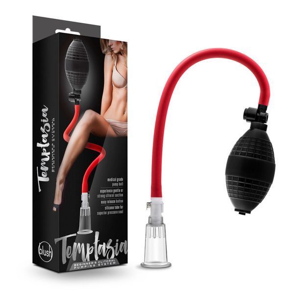 Вакуумна помпа для клітора Blush Temptasia &ndash; Beginner's Clitoral Pumping System, механічна, груша SO8839 фото